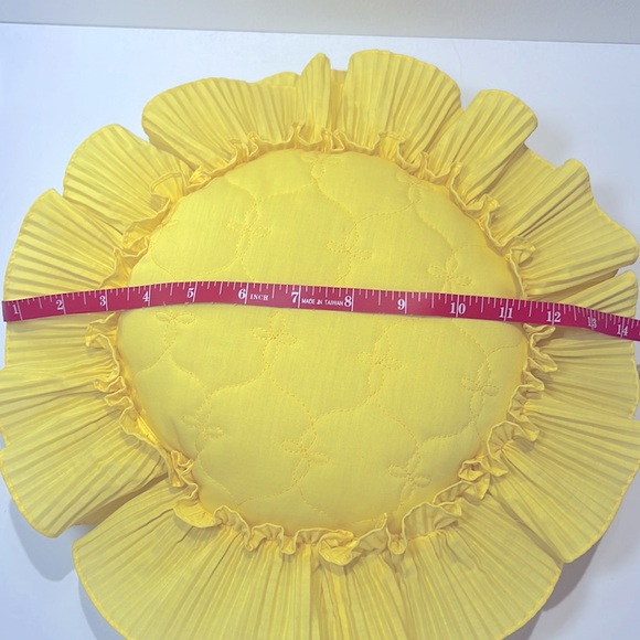 Ruffled, Reversible, Custom Pillows, Pair, 14” Diameter, Country Cottage Core - Picture 3 of 3